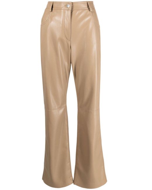 Msgm faux-leather straight-leg trousers