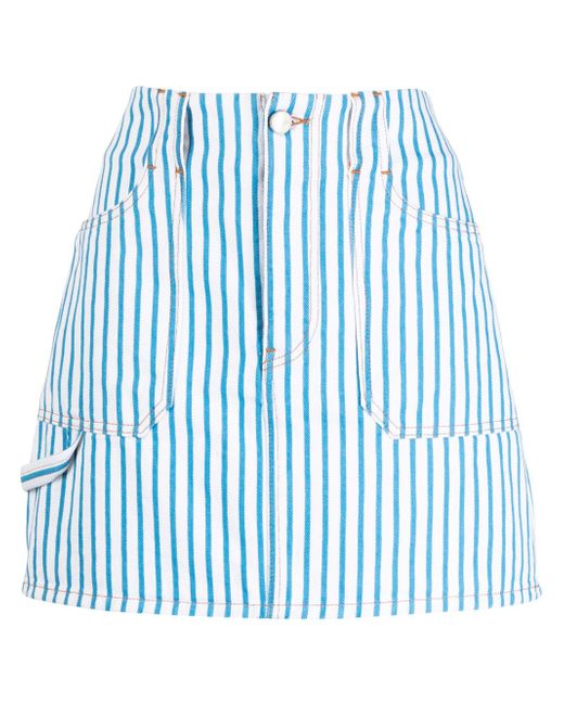 Ganni striped denim skirt