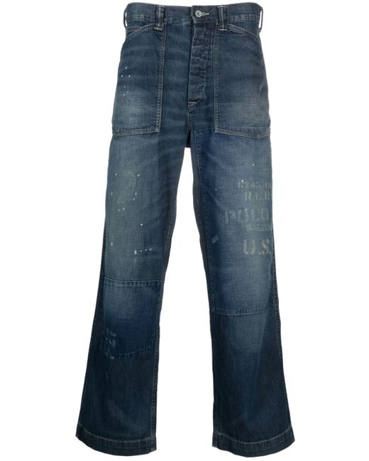 Polo Ralph Lauren distressed-finish wide-leg jeans