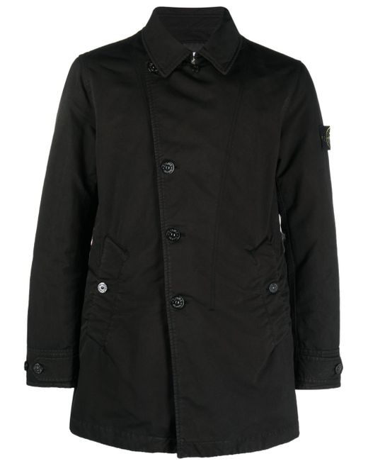 Stone Island Compass-patch single-breasted coat