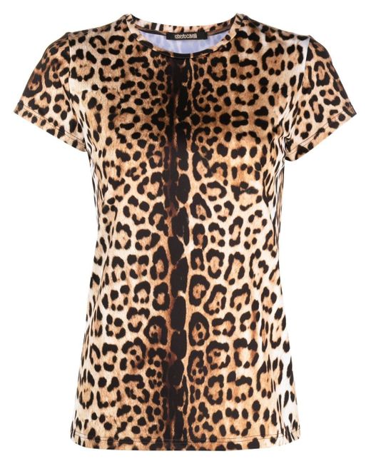 Roberto Cavalli leopard-print round-neck T-shirt