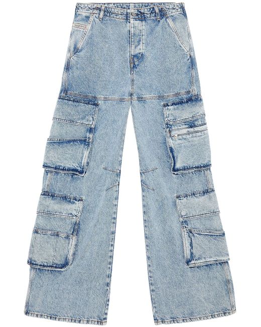 Diesel wide-leg cargo jeans