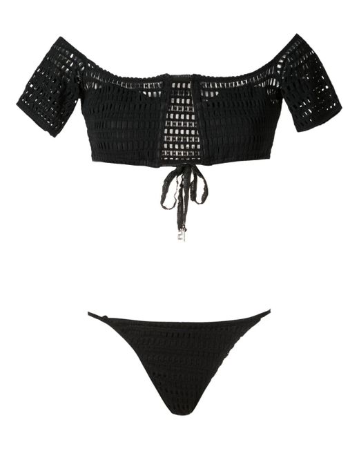 Amir Slama open-knit off-shoulder bikini set