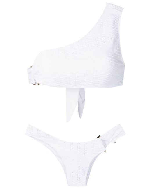 Amir Slama open-knit off-shoulder bikini set