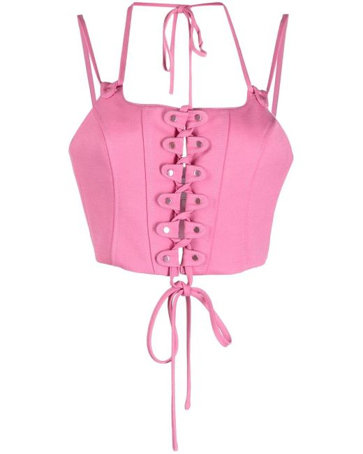 Monse studded lace-up bustier top