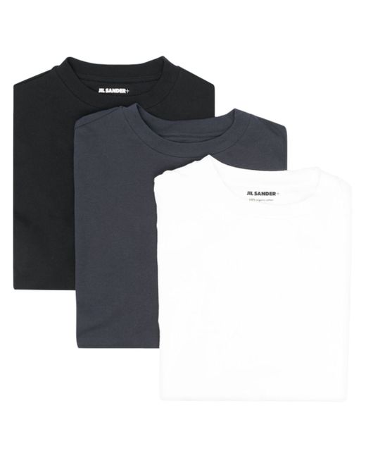 Jil Sander logo-patch organic-cotton T-shirt pack of three