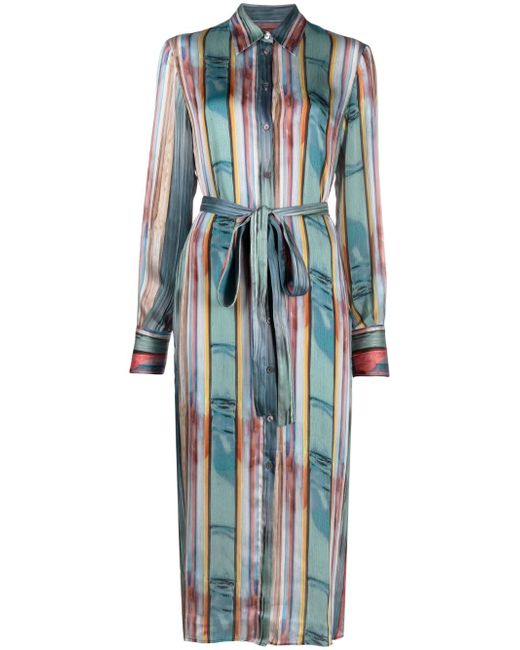 PS Paul Smith striped belted shirtdress