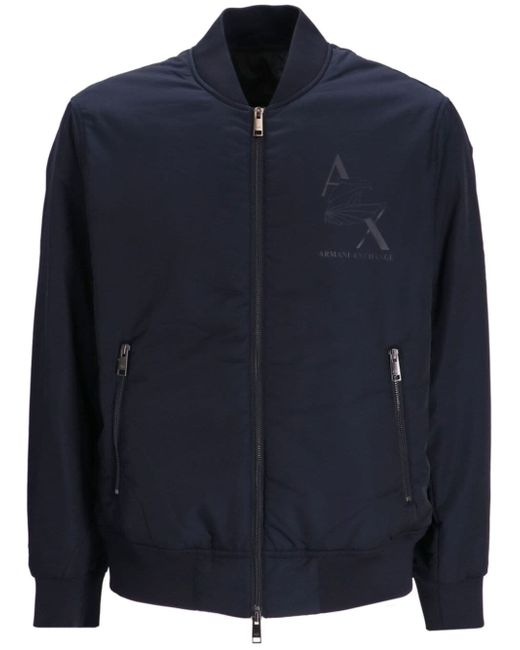 Armani Exchange logo-print bomber jacket