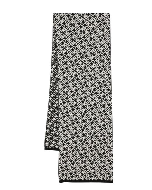 John Richmond monogram intarsia-knit scarf