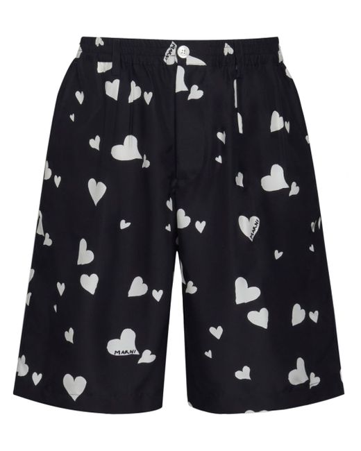 Marni heart-print Bermuda shorts