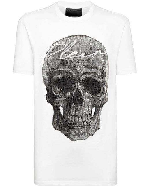 Philipp Plein crystal-embellished skull T-shirt