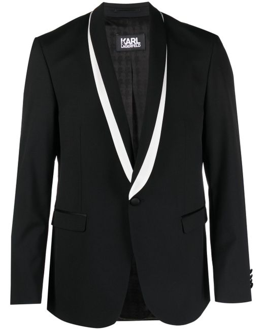 Karl Lagerfeld contrasting-lapels single-breasted blazer