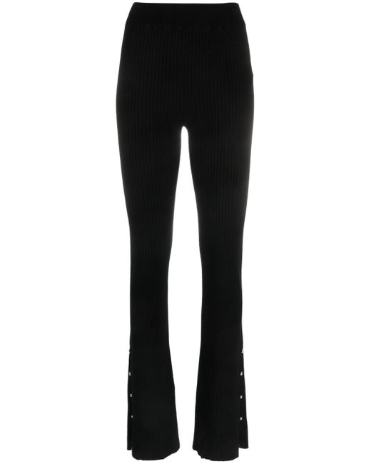 Dondup high-waisted ribbed-knit trousers
