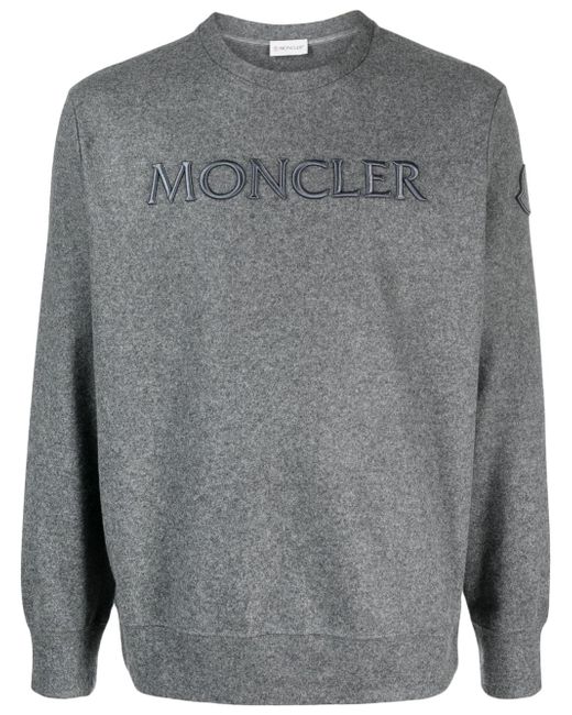 Moncler logo-embroidered jersey-fleece sweatshirt