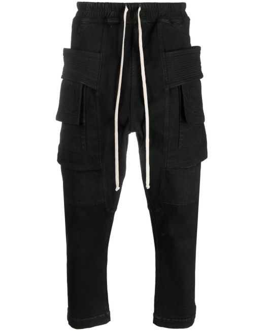Rick Owens DRKSHDW drawstring cargo cropped trousers