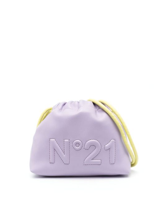 N.21 embossed-logo leather shoulder bag