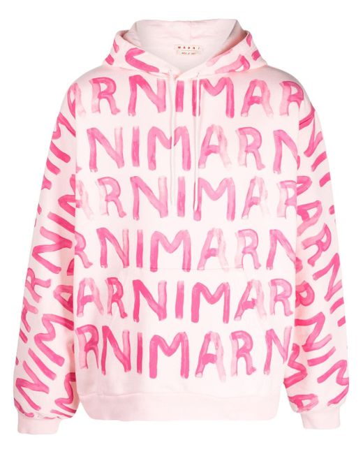 Marni logo-print drawstring hoodie