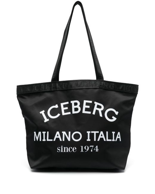 Iceberg logo-print shopping tote bag