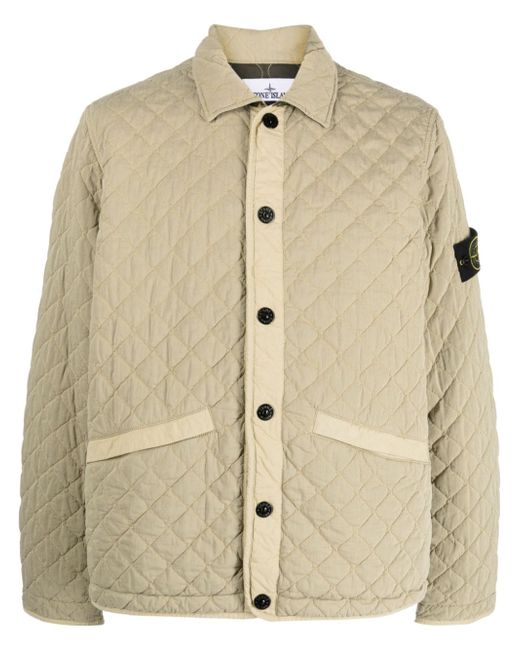 Stone Island quilted press-stud fastening bomber jacket