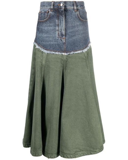 Chloé panelled pleated maxi skirt