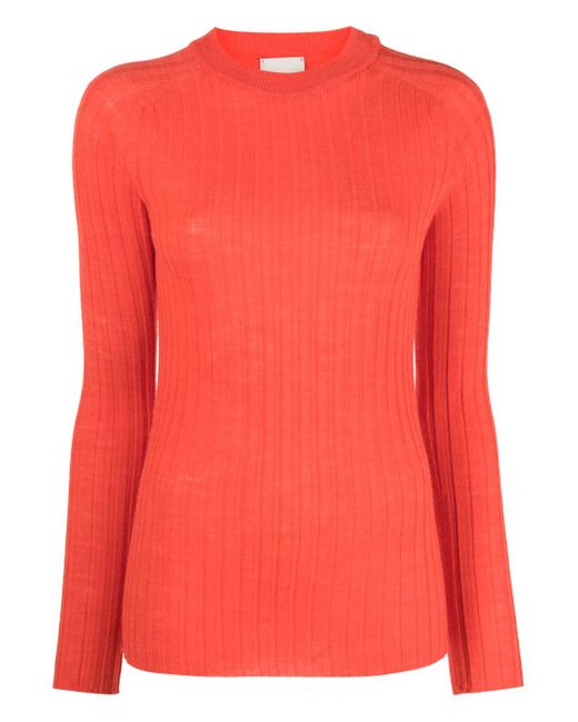 Alysi round-neck chunky ribbed-knit top