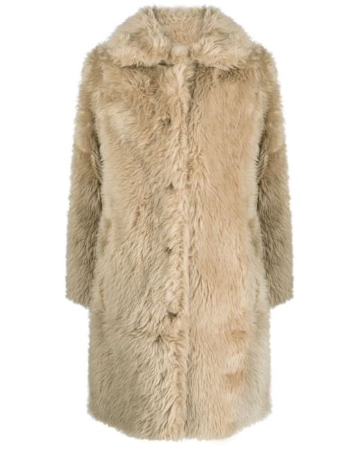 Yves Salomon spread-collar faux-fur coat