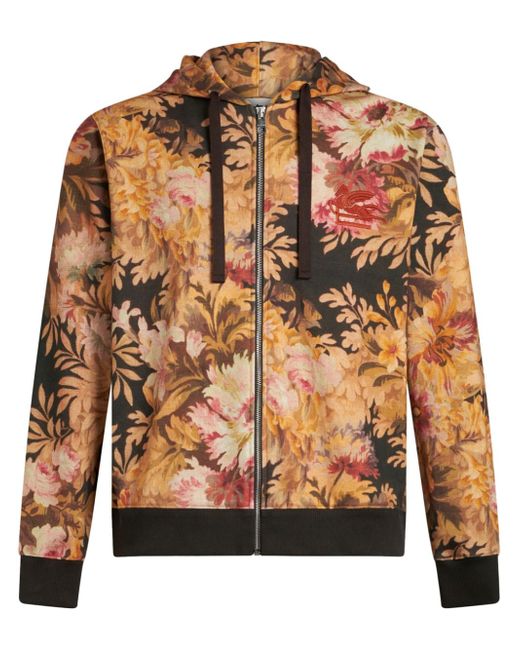 Etro floral-print zip-up hoodie