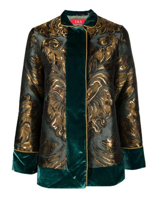 For Restless Sleepers patterned-jacquard velour jacket