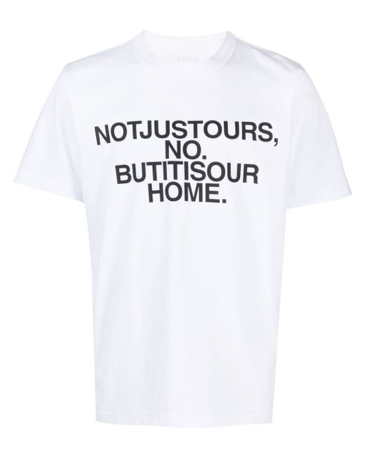 Sacai slogan-print crew-neck T-shirt