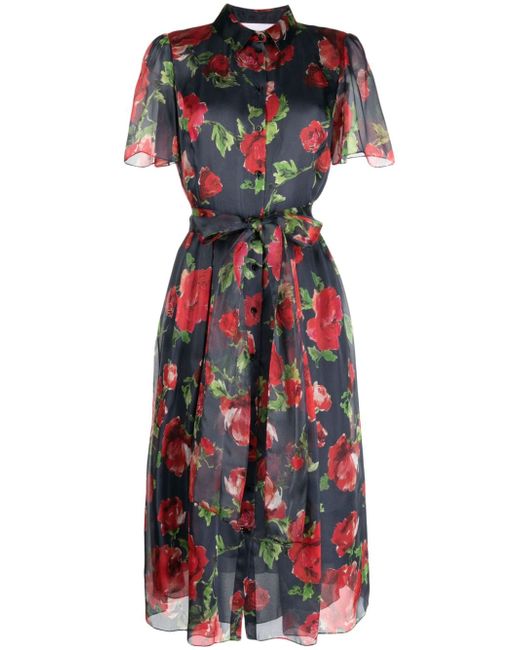 Carolina Herrera floral-print belted shirt dress