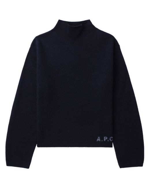 A.P.C. logo-print virgin-wool jumper