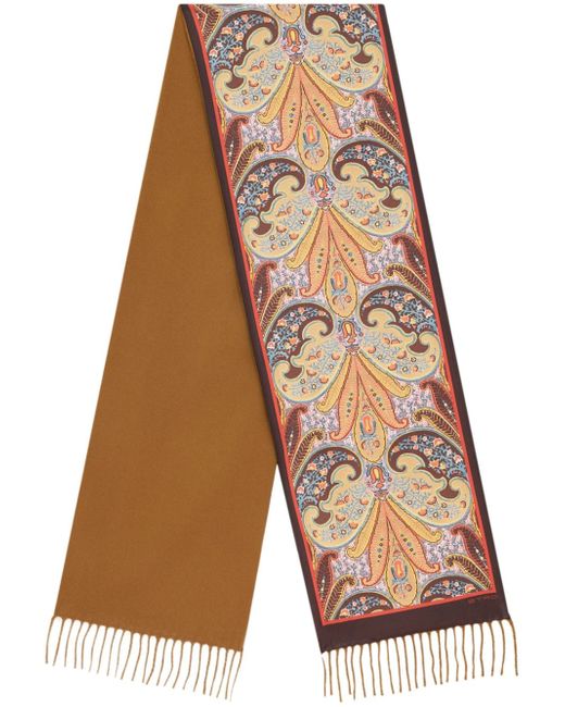 Etro paisley-print fringed scarf