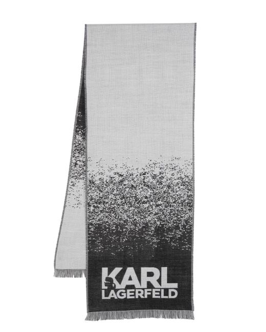 Karl Lagerfeld logo-print knitted scarf