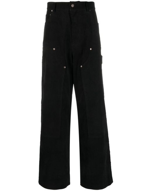 We11done eyelet-detail panelled bootcut trousers