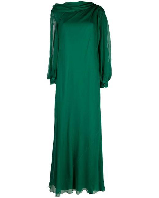 Alberta Ferretti asymmetric long-sleeved gown