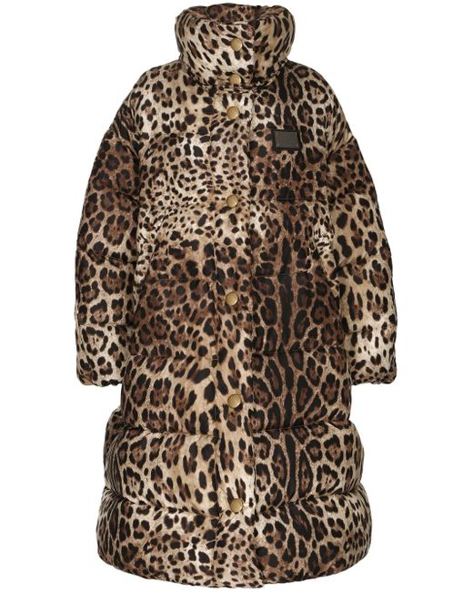 Dolce & Gabbana leopard-print oversize padded coat