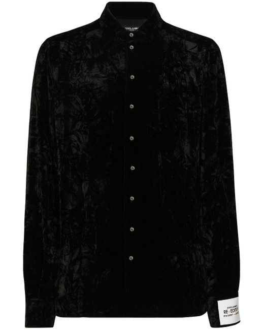 Dolce & Gabbana button-up velvet shirt