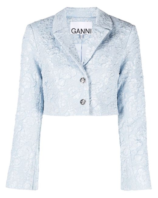 Ganni cropped jacquard jacket
