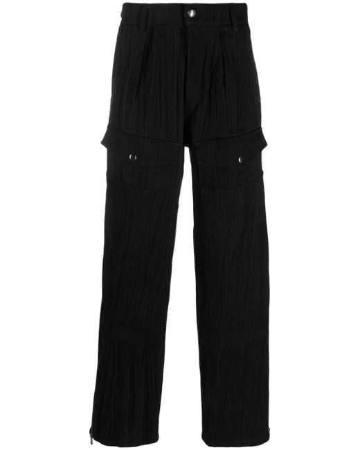 Andersson Bell crinkled-effect straight-leg jeans