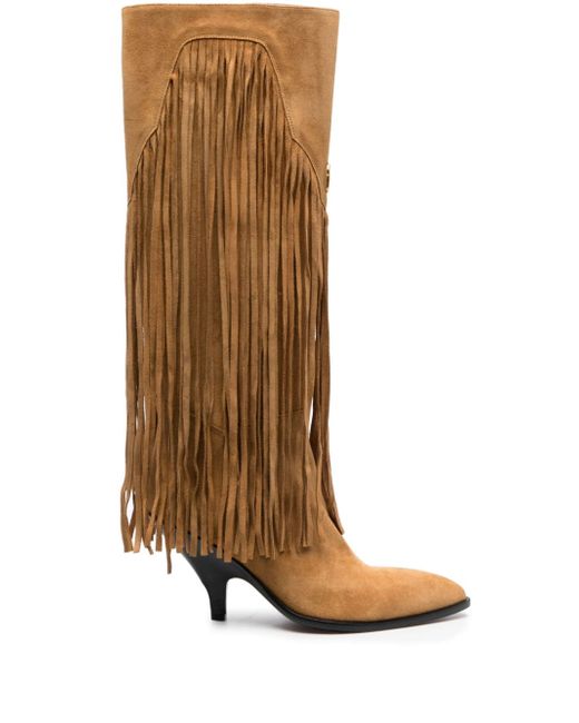 Bally 40mm fringed suede boots