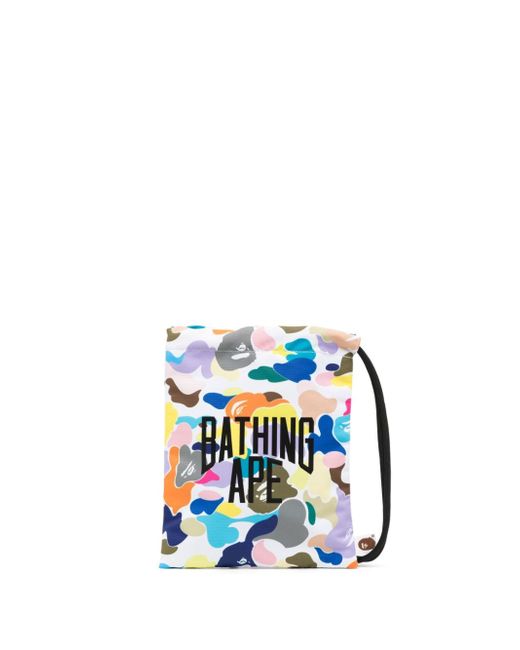 A Bathing Ape logo-print abstract-print clutch bag