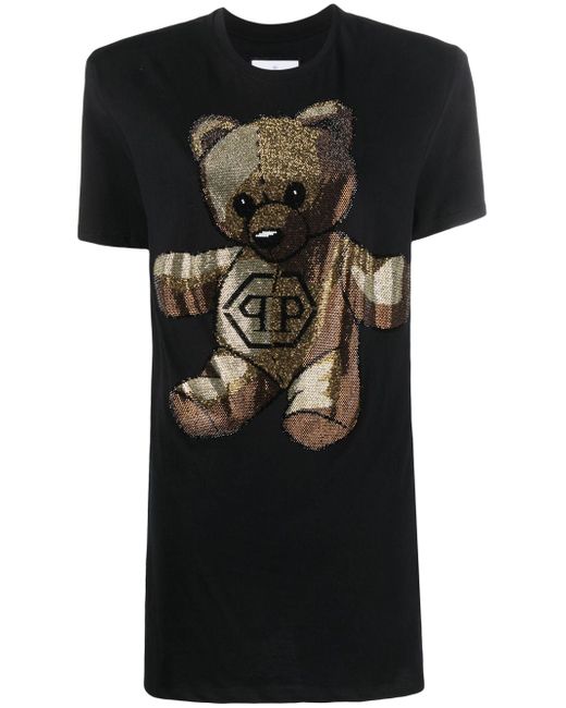 Philipp Plein Teddy Bear crystal-embellished T-shirt dress