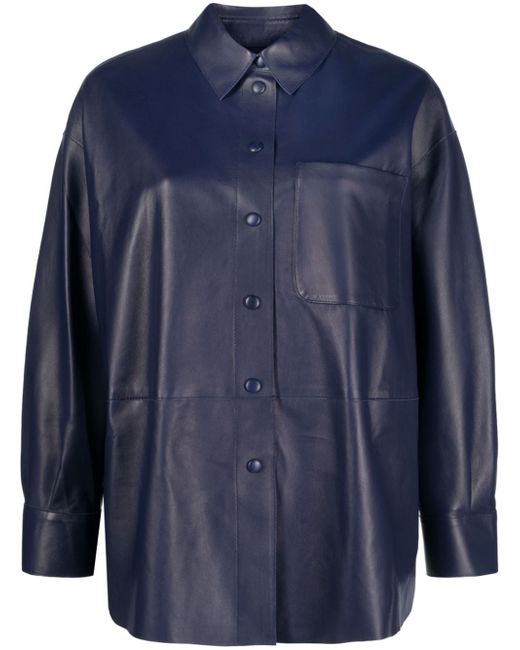 Emporio Armani long-sleeve leather shirt