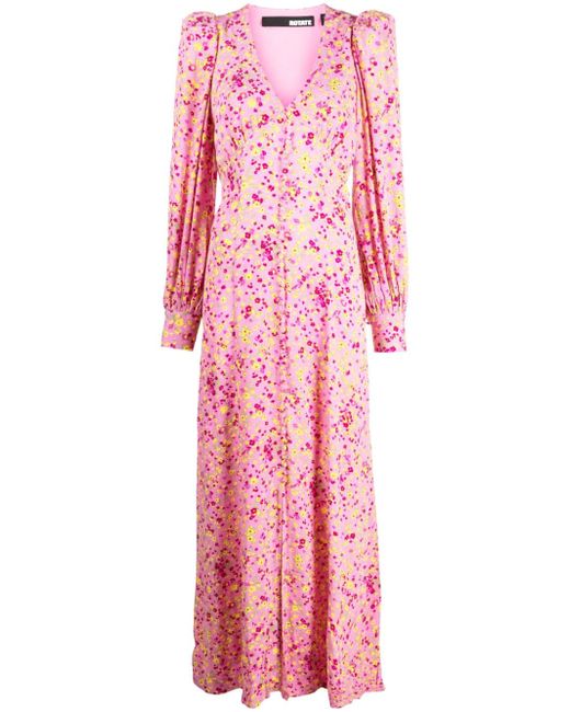 Rotate floral-jacquard maxi dress