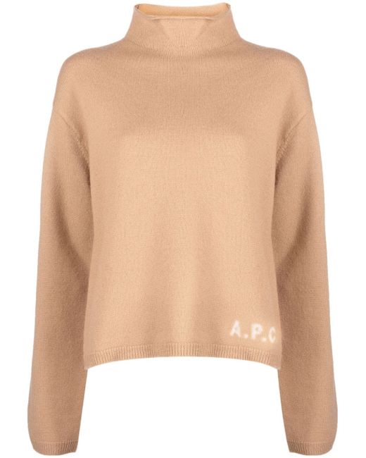 A.P.C. logo-print virgin-wool jumper