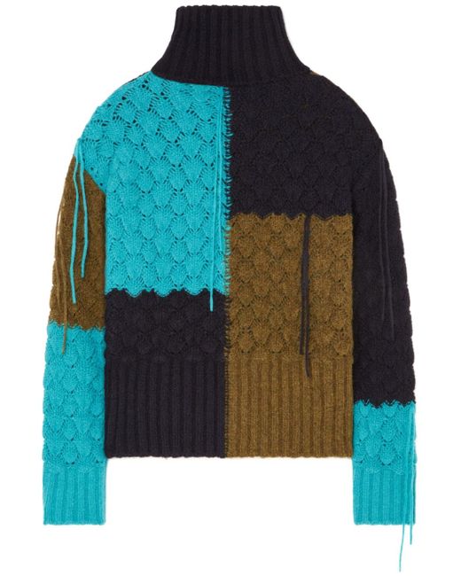 Alanui Antarctic Dream patchwork knitted jumper
