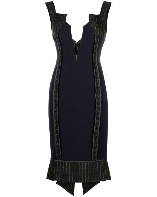 Moschino V-neck panelled midi dress