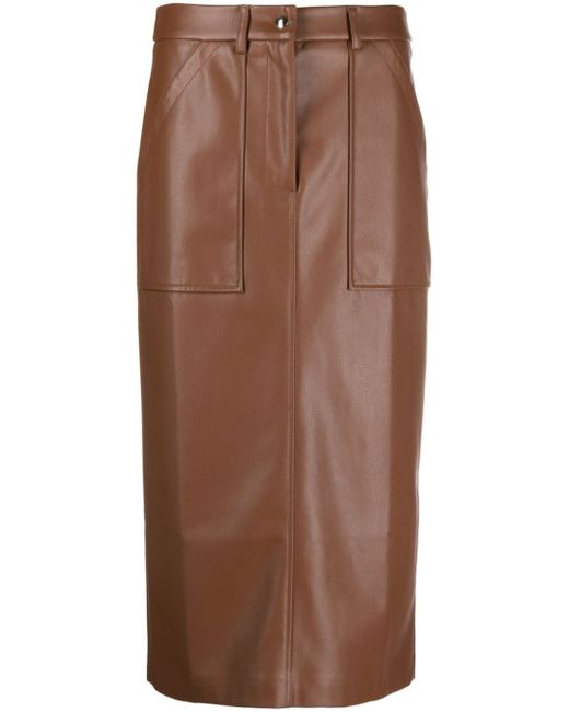 Semicouture faux-leather pencil skirt