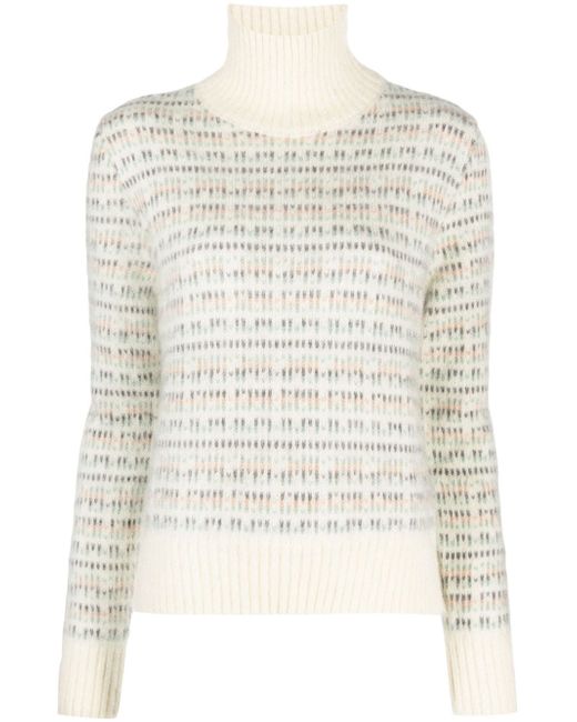 Alysi patterned intarsia-knit high-neck jumper