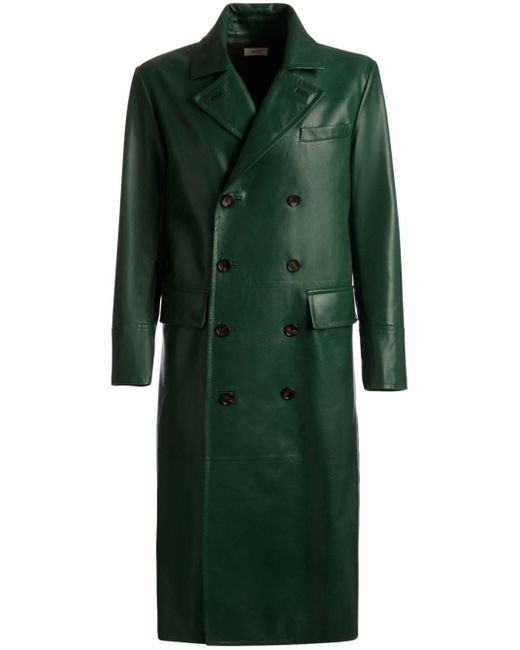Bally double-breasted leather coat
